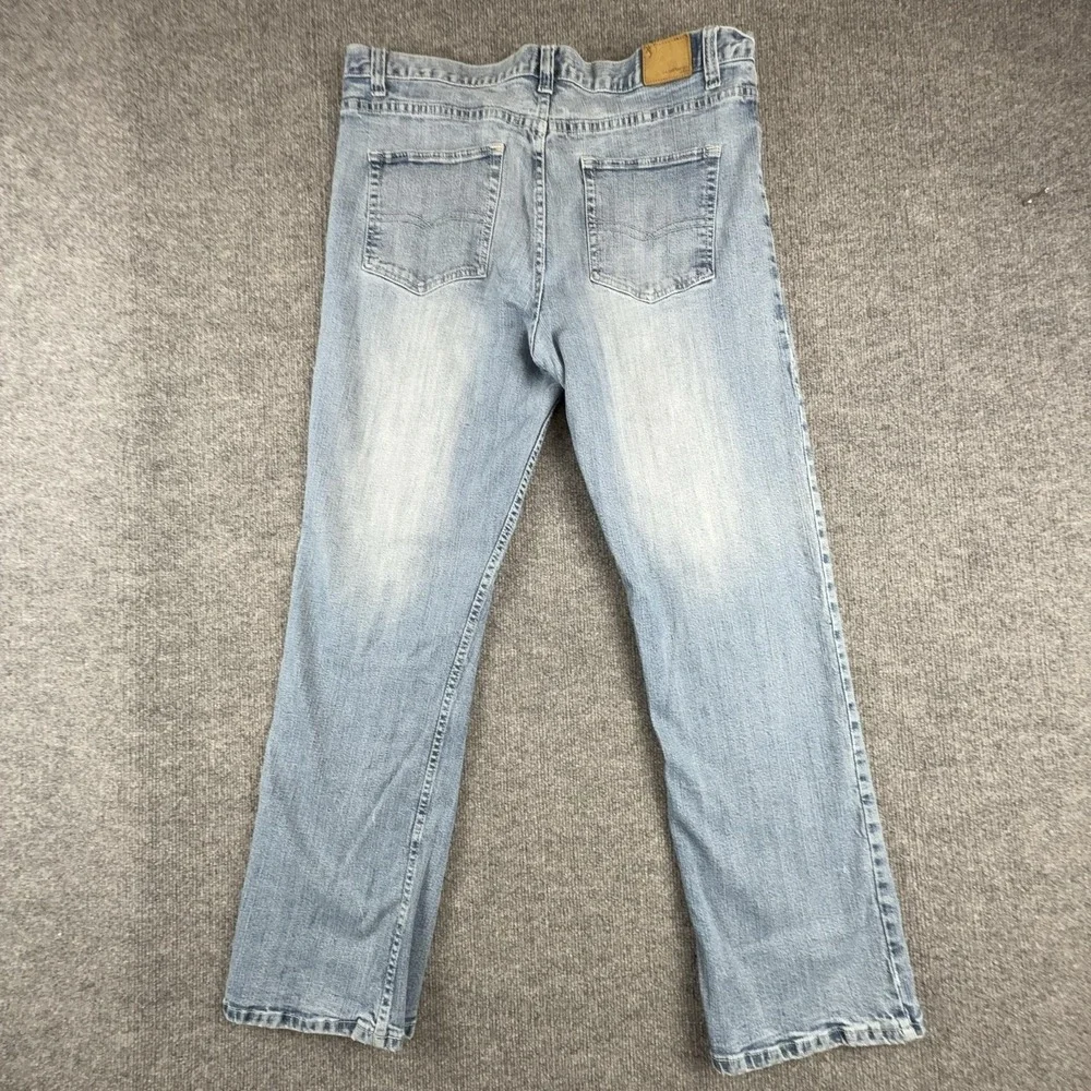 Flypaper Jeans Mens 36x32 Light Wash Blue Relaxed Fit Straight Leg Denim Pants